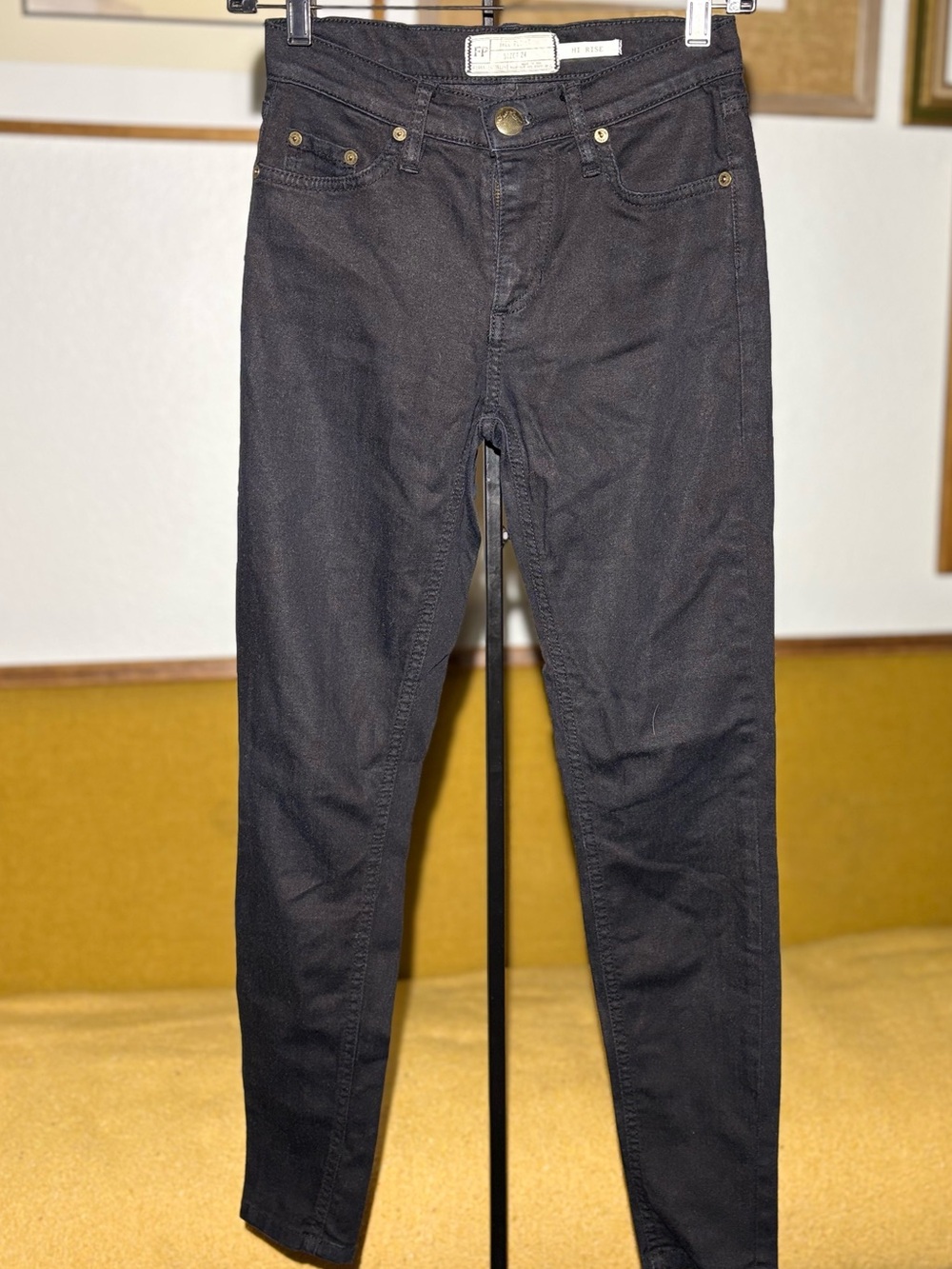 Free People Black High Rise Stretch Skinny Jegging Jeans Size 24